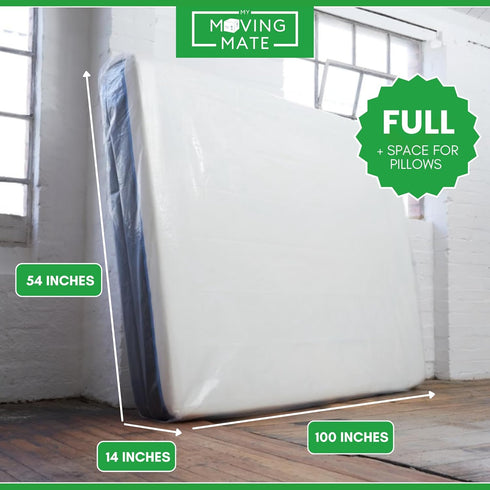 Full Mattress Bag for Moving and Storage - Heavy Duty 5 Mil Mattress Cover, Reusable and Tearproof Storage Bags