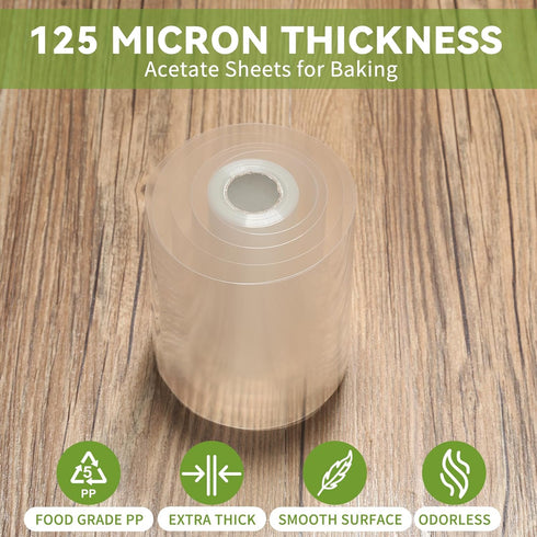 Cake Collar, 12 x 394 Inch Acetate Sheets for Baking, Transparent Cake Collars for Icing Crafting