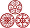 Silicone Trivet Mat - Non-Slip & Heat Resistant Hot Pot Holder Hot Pads for Table & Countertop - Merlot Red Trivet Set