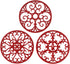 Silicone Trivet Mat - Non-Slip & Heat Resistant Hot Pot Holder Hot Pads for Table & Countertop - Merlot Red Trivet Set
