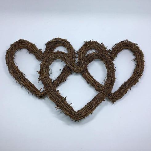 Amyzor Heart Shape Natural Grapevine Wreath Ring, DIY Craft Vines Base for Rustic Decor