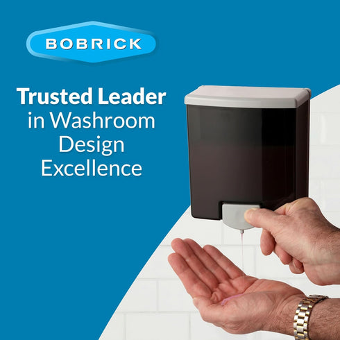 Bobrick B-40 Manual Wall-Mounted Soap Dispenser - 40 fl oz Capacity, ADA Compliant