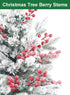 Feitore 30 Pack 8.9" Snow Frosted Red Berry Stems Holly Frosted Berry Picks Snowy Artificial Red Berries for Christmas