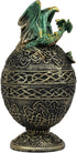 Ebros Gift Green Dragon Perching on Celtic Knotwork Tattoo Relic Jewelry Box Figurine 6.25" High Fantasy Statue