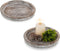 Hanobe Rustic Wooden Serving Tray Set of 2 Round Wood Butler Decorative