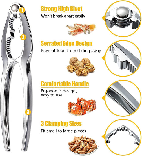 ShengTu 3+10 Pack Crab Leg Crackers and Tools - Premium No Rust Lobster Crackers & Seafood Forks,Nut Crackers Crab Leg