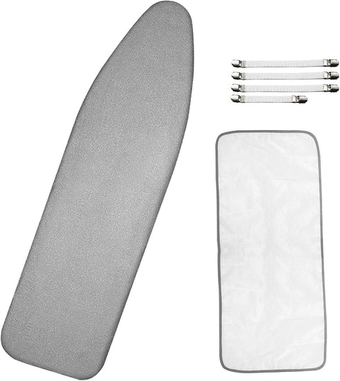 Dalykate 15x54 Ironing Board Cover and Pad - Elastic Edge, Scorch and Stain Resistant Thick Padding with Fasteners