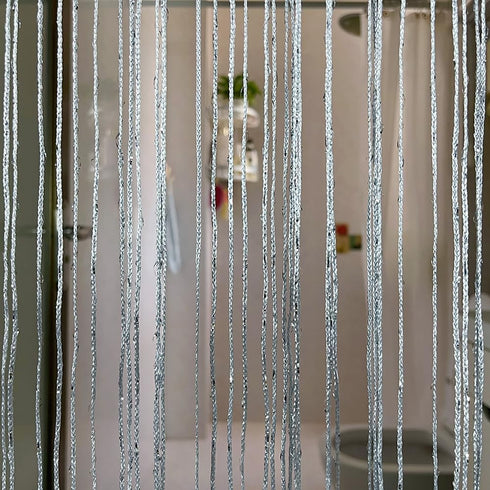 Home Decor Sequin Curtain for Doorway, 39x79 inch Hanging String Curtains, Sheer Decorative Crystal