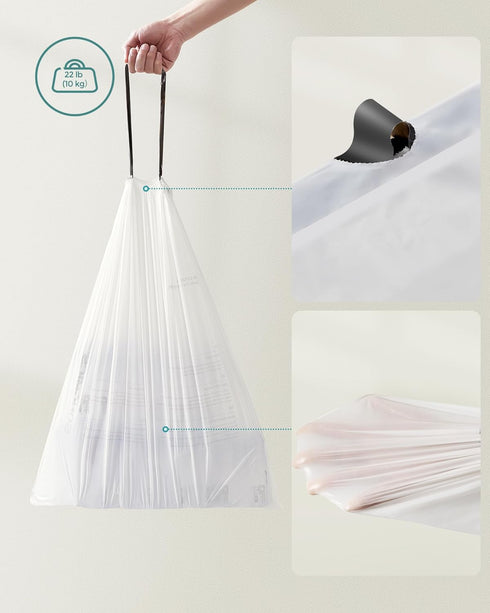 12-14.5 (45-55L) Cans,80 Count 055A01, 2 UKRB055A02 SONGMICS Trash Bags for Gallon Trash Drawstring Kitchen Garbage