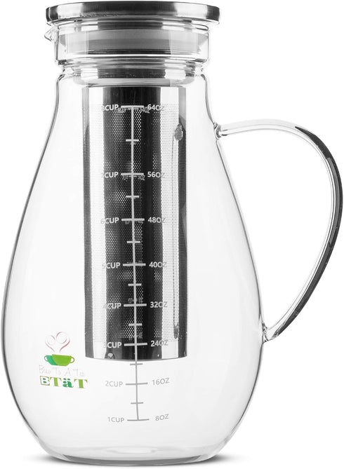 BTaT Cold Brew Coffee Maker, 2 Liter Iced Coffee Maker, Cold Brew System, Iced Tea Pitcher, 64 oz Capacity