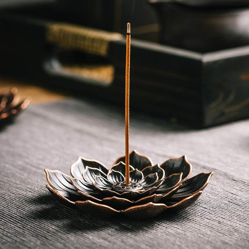 2 Pack Brass Lotus Incense Burner, Incense Holder for Sticks