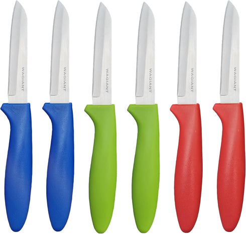 Paring Knife Set of 6 PCS, 3.5 Inch Stainless Steel Fruit & Vegetable Knives, Comfortable Multi-Color Handles