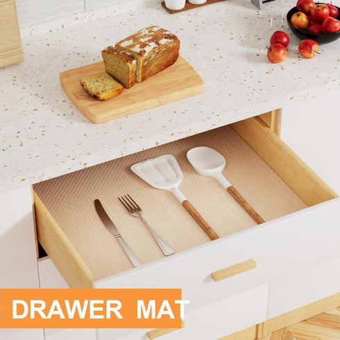 Clear Shelf Liners for Kitchen Cabinets, 10 Inch Width Non-Adhesive Waterproof Drawer Liner, 10×396 Inch