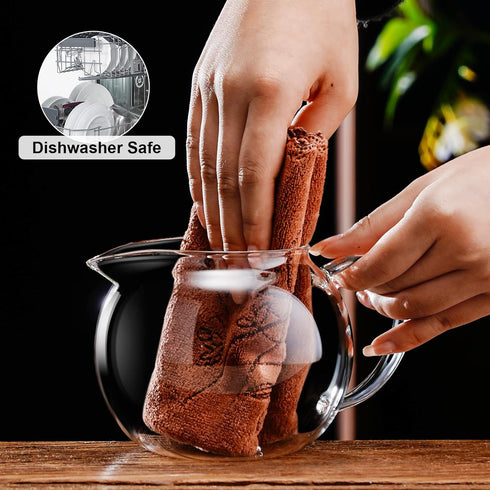 PARACITY Glass Teapot, 22 OZ/650ml with Removable Stainless Steel Infuser, Borosilicate Clear Tea Kettle for Camping