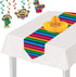 Beistle Printed Paper Serape Decoration, Mexican Theme Table Runner, 11" x 6', Gold, Blue, Green, Orange
