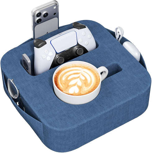 Heyife Couch Cup Holder Pillow, Couch Caddy for Drink, Snack, Phone, Remote, Game
