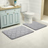 OLANLY U-Shaped Memory Foam Toilet Rugs 24x20, Ultra Soft Non-Slip Bathroom Mats, Grey Contour Bath Rugs