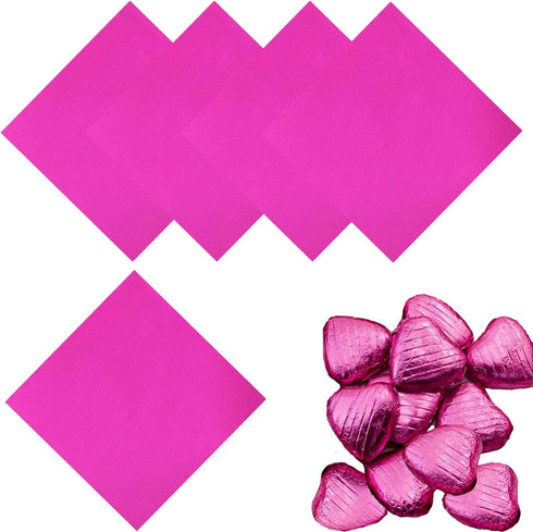 100PCS Rose Foil Candy Wrappers, 4 x 4 Inch for Chocolate Bar Wrappers, DIY Candies, Cake