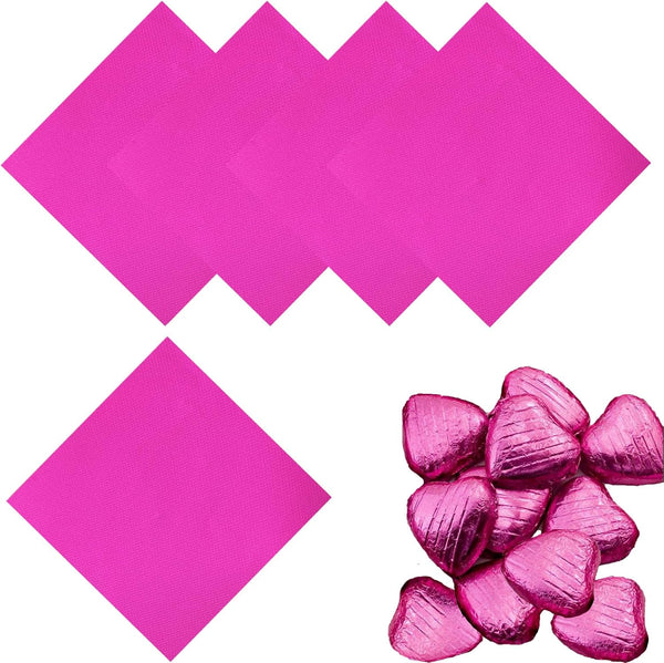 100PCS Rose Foil Candy Wrappers, 4 x 4 Inch for Chocolate Bar Wrappers, DIY Candies, Cake
