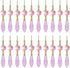20pcs Pink Crystals Prisms Glass Tip Beads Replacement Chandelier Icicle Drop Pendants Octagon Crystal Beads Gold Pins