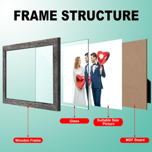 RPJC 3.5x5 inch Picture Frame - Solid Wood High Definition Glass for Table Top Display and Wall Mounting