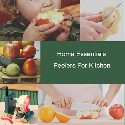 Fruit Peelers for Kitchen, Multi Fruit Peeler Machine with Divider for Apples, Potatoes, and Pears (Light Green)