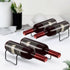 Countertop Wine Rack, 2 Bottles Wine Storage, Metal Wine Holder, Cup and Water Bottle Organizer for Cabinet, Pantry, 2 Pack Black by TONLEA
