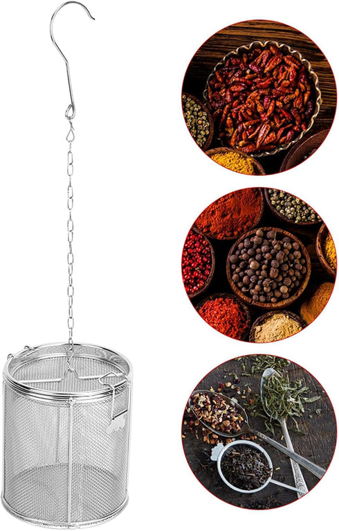 AUNMAS Stainless Steel Tea Ball Strainer, 4.7 Inch Infusion Basket for Loose Leaf Tea and Soup Seasonings