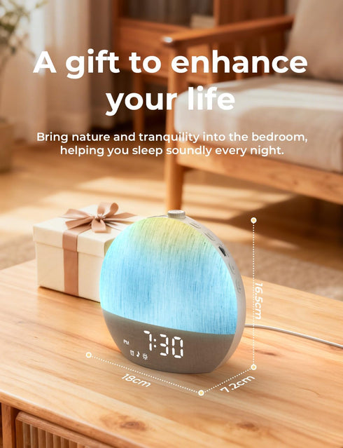 30 LIORQUE Sunrise Alarm Clock, Digital Alarm Clocks Bedside, Sleep Sounds, Sleep Timer, Adjustable Volume