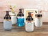 Mason Jar Bathroom Accessories Set (4pcs) - Foaming Soap Dispenser, Toothbrush Holder, Apothecary Storage Jars