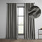 HPD Half Price Drapes Faux Linen Curtains, 1 Panel, 50W x 84L, Textured Room Darkening Blazer Grey