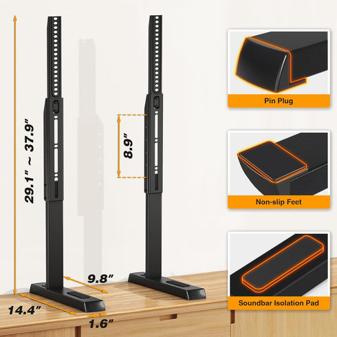 5Rcom 35-88 Inch 150lbs Table Top TV Stand, Universal TV Stand for with Height Adjustment, TV Mount Stand Up