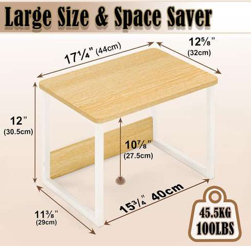 MARTY Kitchen Countertop Organizer Cabinet Shelf, 17.3x12.6, Large Spice Racks, Stackable Metal & Wood for Kitchen,
