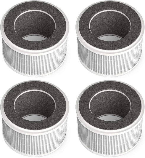 Nispira True HEPA Air Filter Replacement for hOmeLabs 3-in-1 Compact Ionic HEPA Air Purifier, 4 Packs