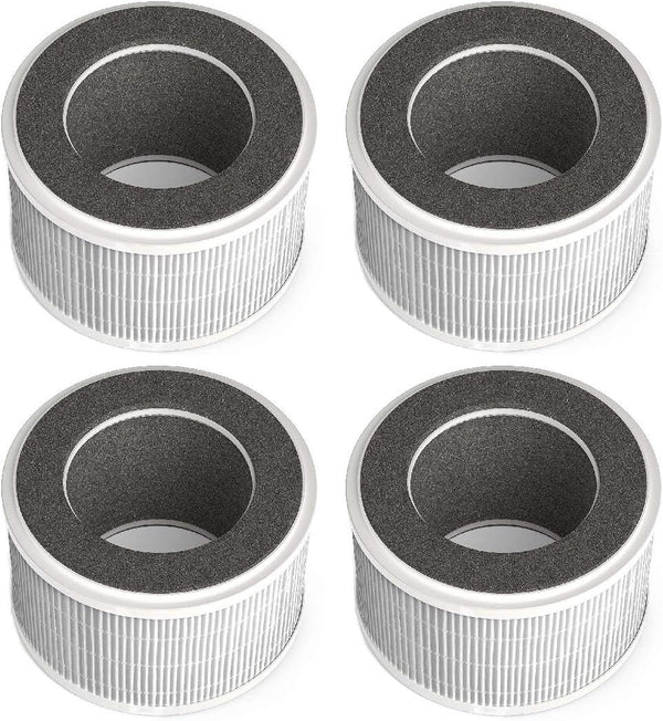 Nispira True HEPA Air Filter Replacement for hOmeLabs 3-in-1 Compact Ionic HEPA Air Purifier, 4 Packs
