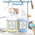 2 Pack 64 Oz Sovietiep Laundry Detergent Dispenser with Pump and Lid - Half Gallon Glass Pump Bottle for Laundry Soap
