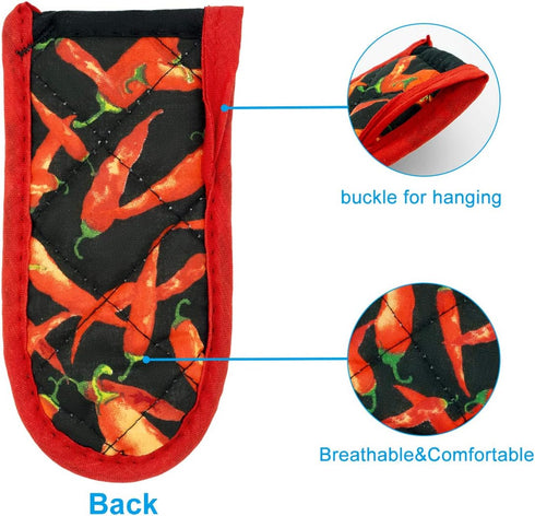 Evoio Cast Iron Skillet Handle Covers, Heat Resistant Pot Handle Holders, 2-Pack (Red Pepper)