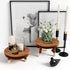 9" 4"+6" Tall-2 Pack Round Dip Dyed Teak Plant Stand |Wood Risers for Decor | Wood Pedestal Stand Riser