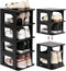 TRZZ 5-Tier Small Shoe Rack, Vertical Narrow Stackable Organizer with Removable Partition,