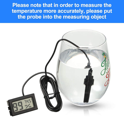 Weewooday 24 Mini Digital Temperature Humidity Meters Gauge with Probe Gauge LCD Fahrenheit Display Thermometer