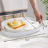 15.6" 10.6" 1.4" MAONAME White Decorative Tray, Oval Serving Tray with Handles, Plastic Trays for Coffee Table, Ottoman