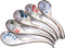 Large Hand-Painted Japanese and Korean Ceramic Soup Spoon Set of 5, Long Handle Rice Spoons