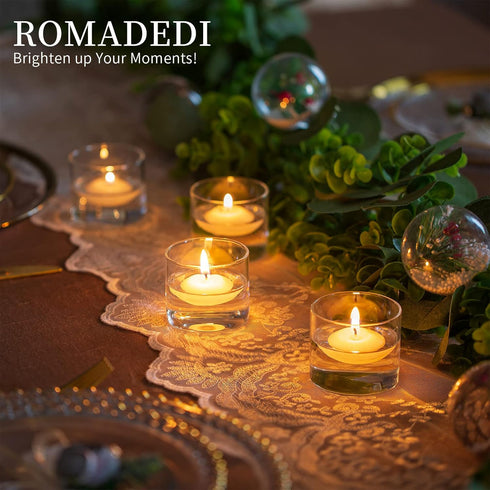 20pcs+Extra 4 Votive Tea Light Holders Bulk - Clear Glass Tealight Candle Holder for Floating Candle as Candlelit