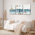 3Pcs 12x16 Inch SUAXTCCR Nautical Nursery Canvas Wall Art Blue Beach Animal Wall Decor Pictures Ocean Kids Room Sea