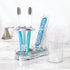 Countertop mDesign Plastic Toothpaste and Toothbrush Holder Center with Cup/Cover - Organizer for Bathroom Vanity