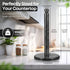 12 inch Countertop Flexzion Marble Paper Towel Holder (Black) - Kitchen Paper Towel Holder Stand Rack with Roll
