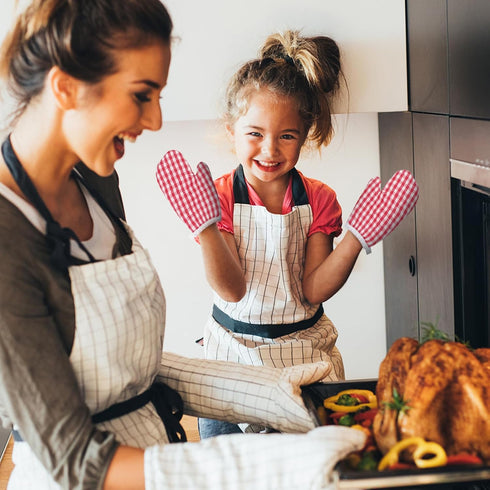 2Pcs Oven Mitts for Play Kitchen,Microwave Oven Gloves Toddler Oven Mitts Kitchen Mitts for Safe