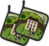 Caroline's Treasures VHA3024PTHD Folk Art Country House Pot Holders Set, Heat Resistant Kitchen Hot Pads, 7.5 x 7.5