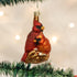 Old World Christmas Pair Bird Watcher Collection Glass Blown Ornaments, Northern Cardinal
