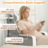 21" 60 Vekkia Reading Pillow for Sitting in Bed Ergonomic Wedge Back Pillow, XL Side Pockets, Support Chair for TV